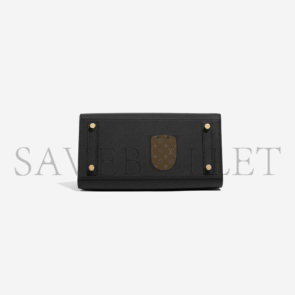 H**mes birkin 25 epsom leather black gold buckle high end bag h028369cc89 (25*20*13cm)